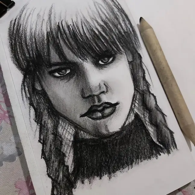Dibujo de Wednesday Addams